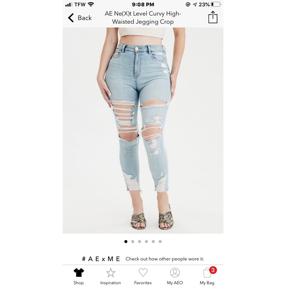 AE curvy hi-rise jegging crop